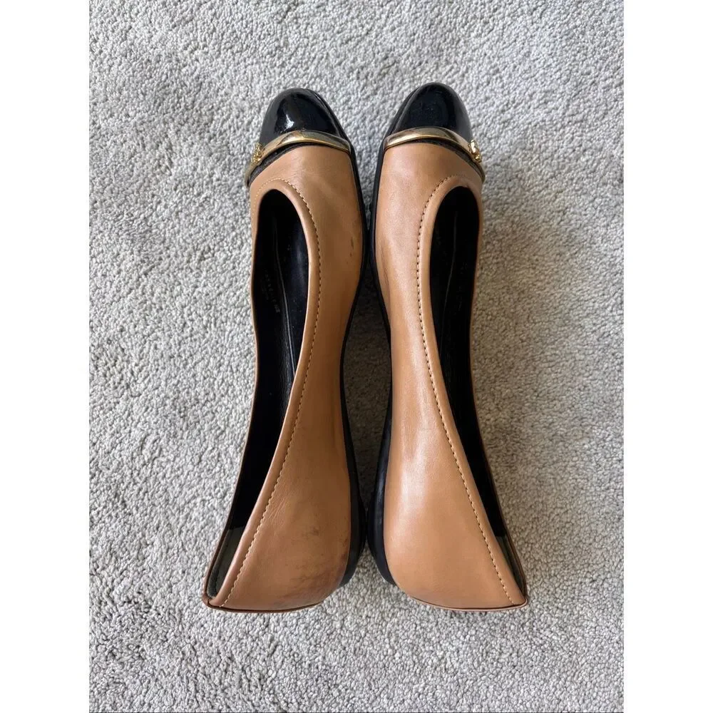 Tory Burch Pacey cap-toe ballet flats, Sz 9, $275